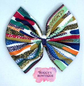 Brushstrokes bow/bow tie/headband/piggies/Scrunchie