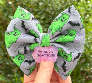 Green Boogie Man bow/bow tie/headband/piggies/Scrunchie/earrings- MATCHING SHIRT AVAILABLE