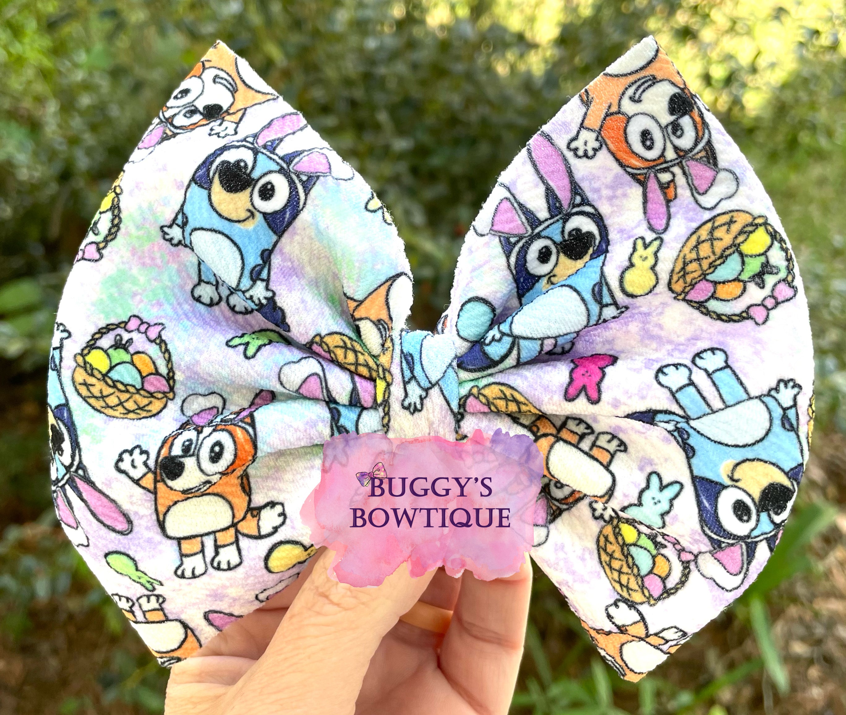 Easter Pups bow/bow tie/headband/piggies/scrunchie