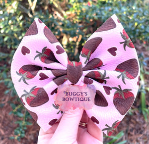 Chocolate Strawberries bow/bow tie/headband/piggies/Scrunchie