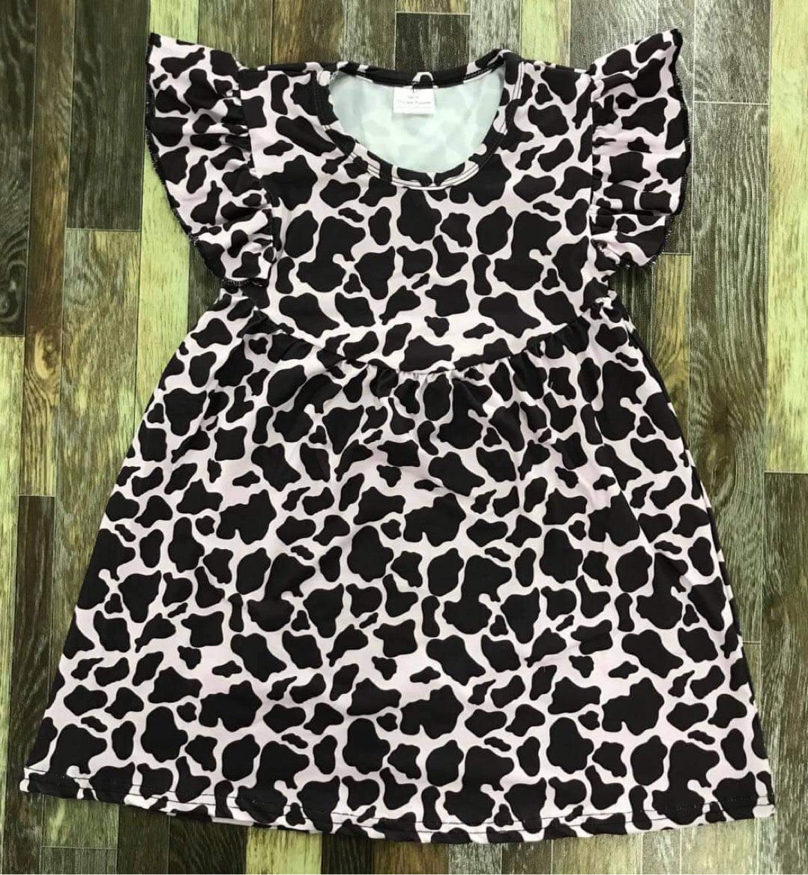 RTS Pink Black Cow Print Dress