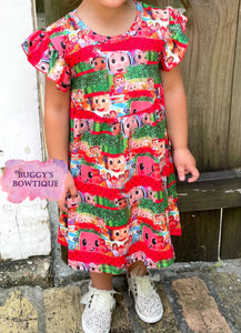 RTS Melon Baby Brushstrokes Dress