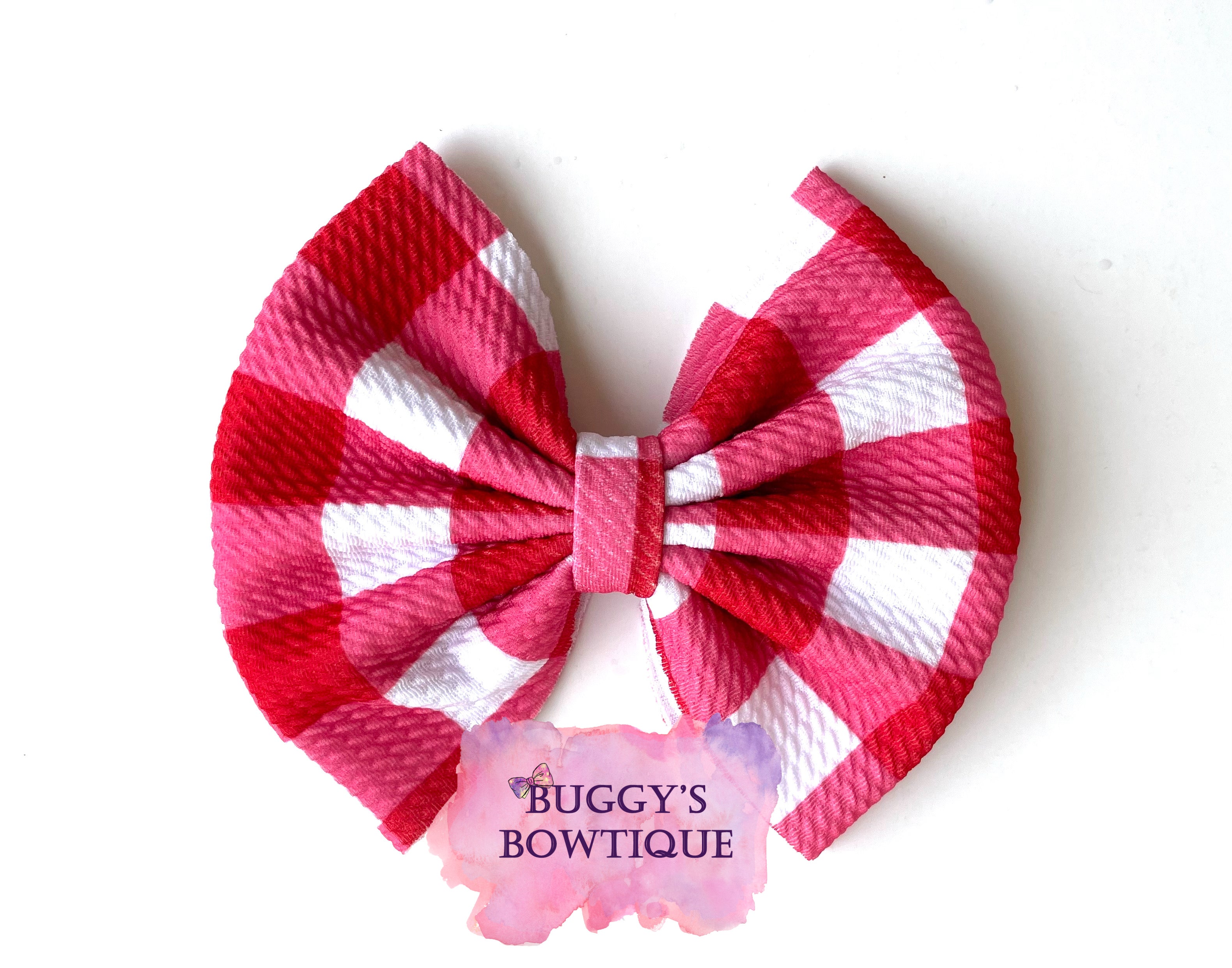 Pink Plaid bow/bow tie/headband/piggies/scrunchie