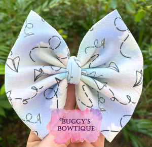 Paper Airplane bow/bow tie/headband/piggies/scrunchie