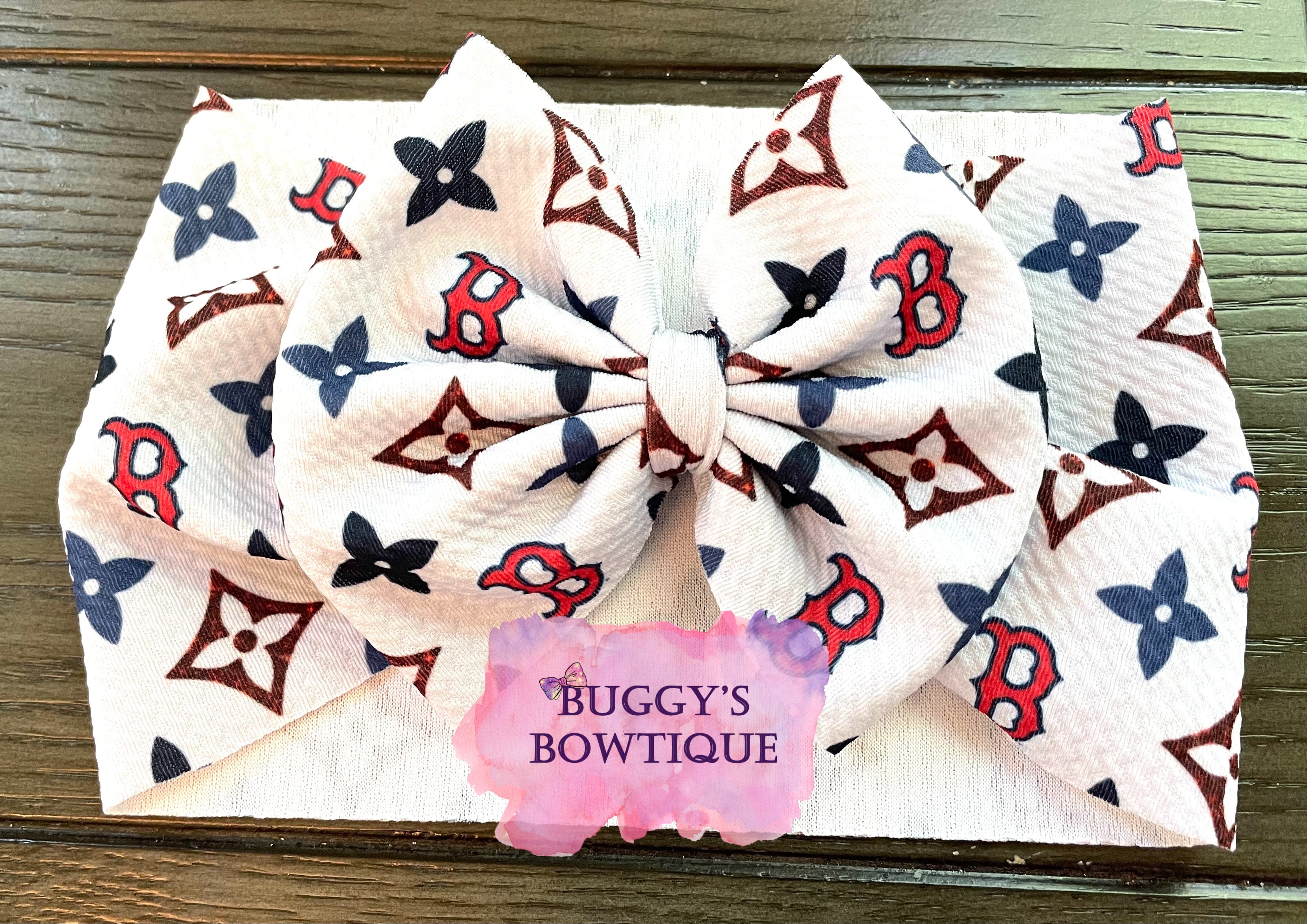 Boujee Baseball bow/bow tie/headband/piggies/scrunchie