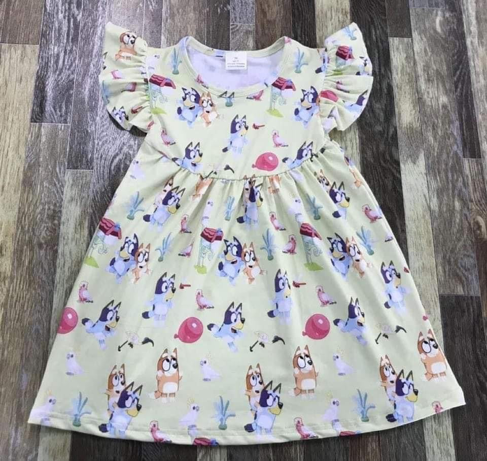 RTS Blue Dog Pearl Dress