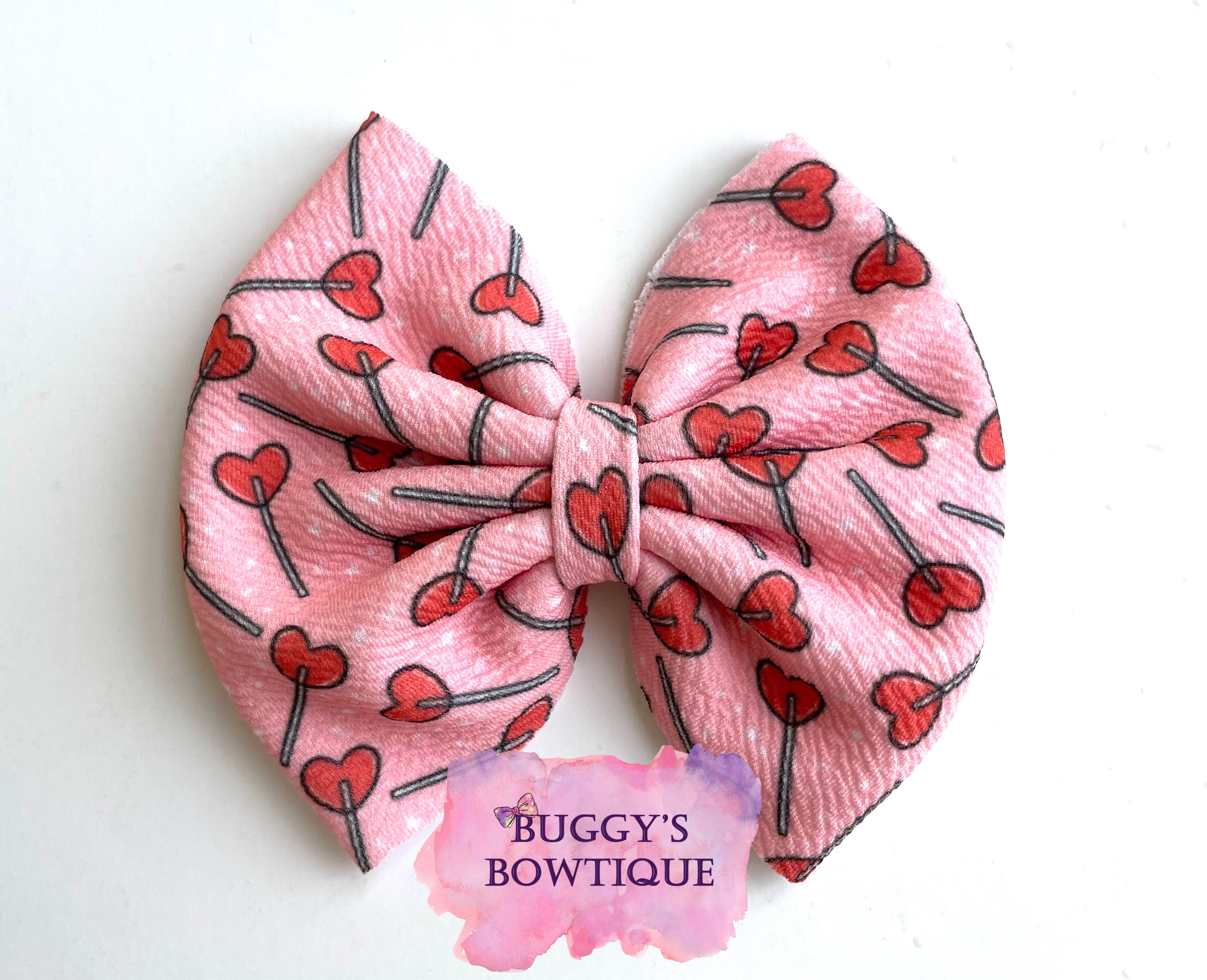 Heart Sucker bow/bow tie/headband/piggies/scrunchie- MATCHING SHIRT AVAILABLE