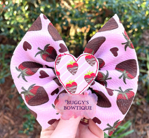 Chocolate Strawberries bow/bow tie/headband/piggies/Scrunchie