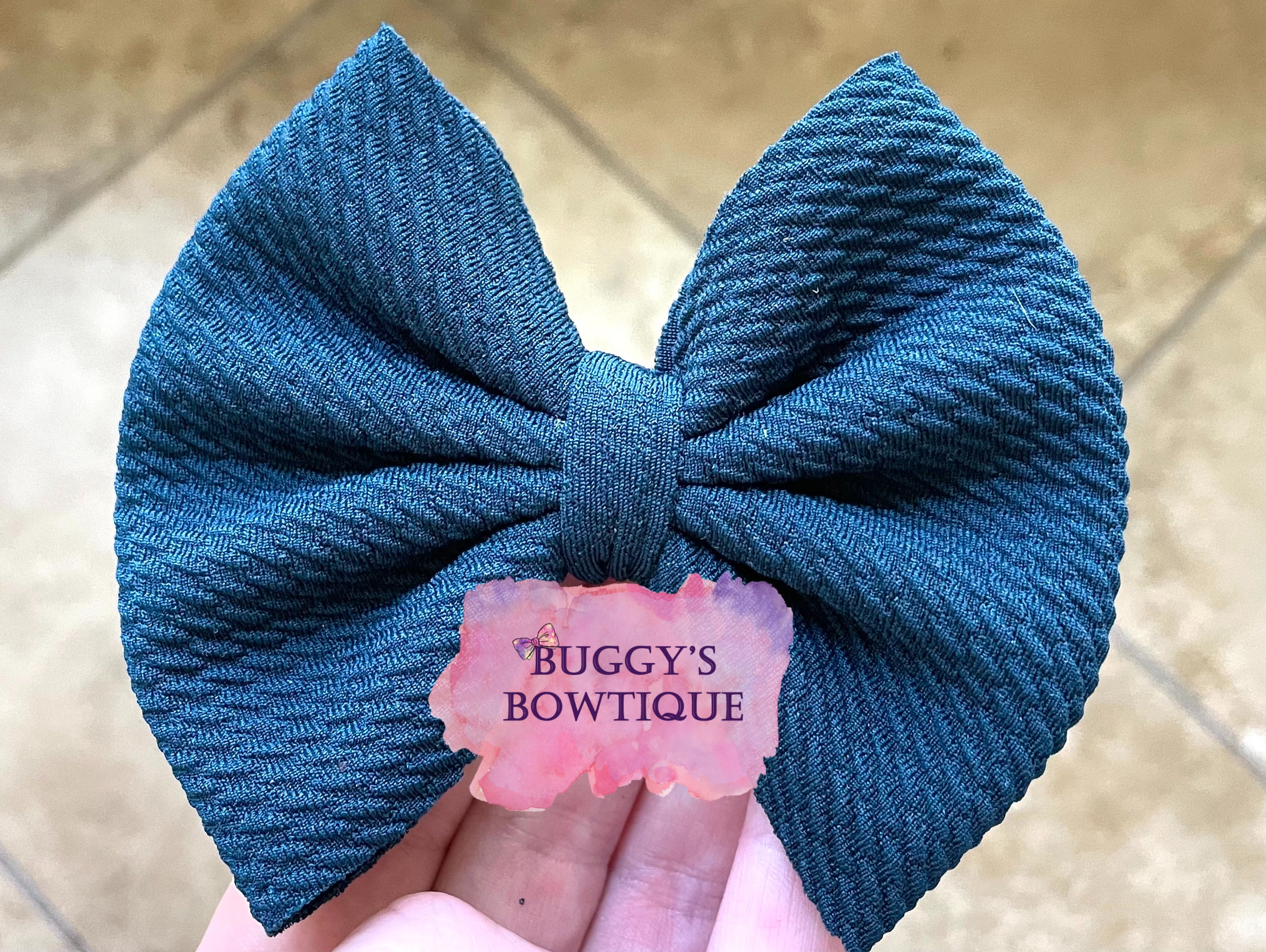 Dark Teal bow/piggies/bow tie