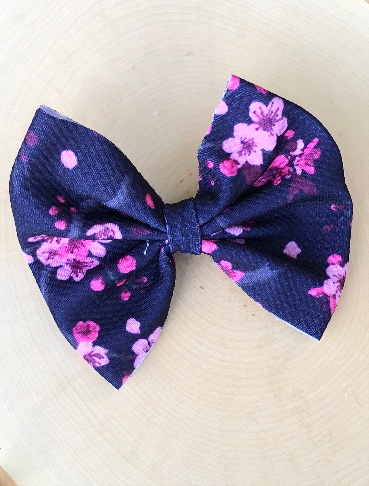 Navy floral bow/headband/piggies/scrunchie/earrings