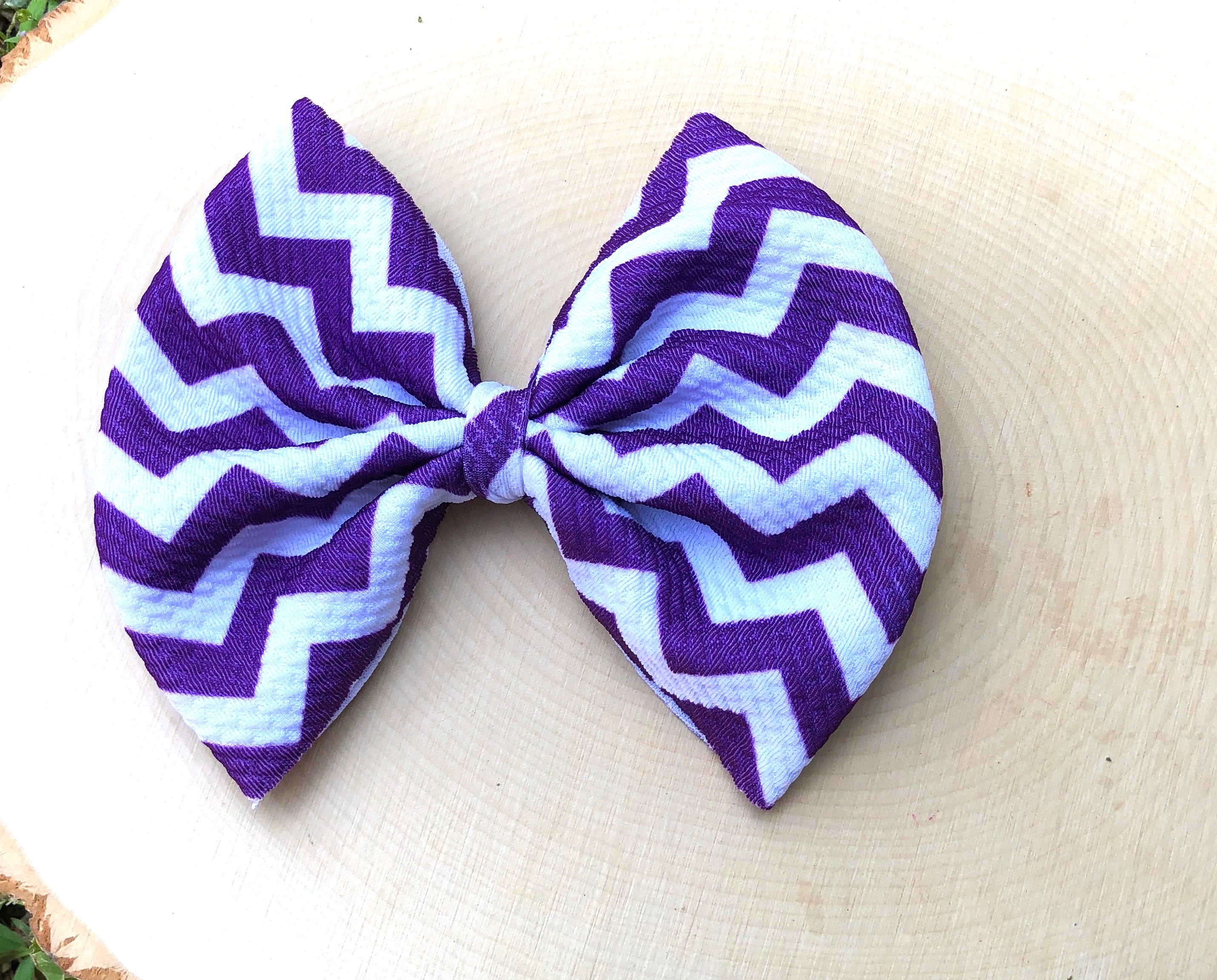 Purple chevron bow/bow tie/headband/piggies/Scrunchie