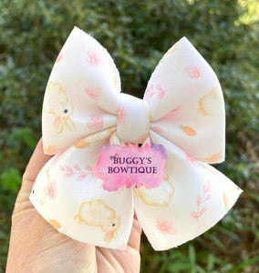 Floral Bunny Sailor Puff Bow