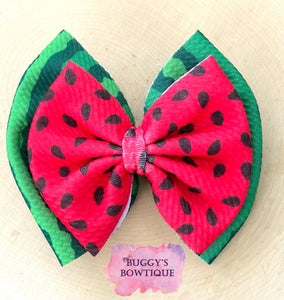 Double Layer Watermelon Bow and Earrings