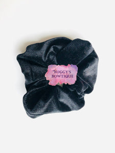 Black Glitter Velvet bow/piggies/bow tie/scrunchie/headband