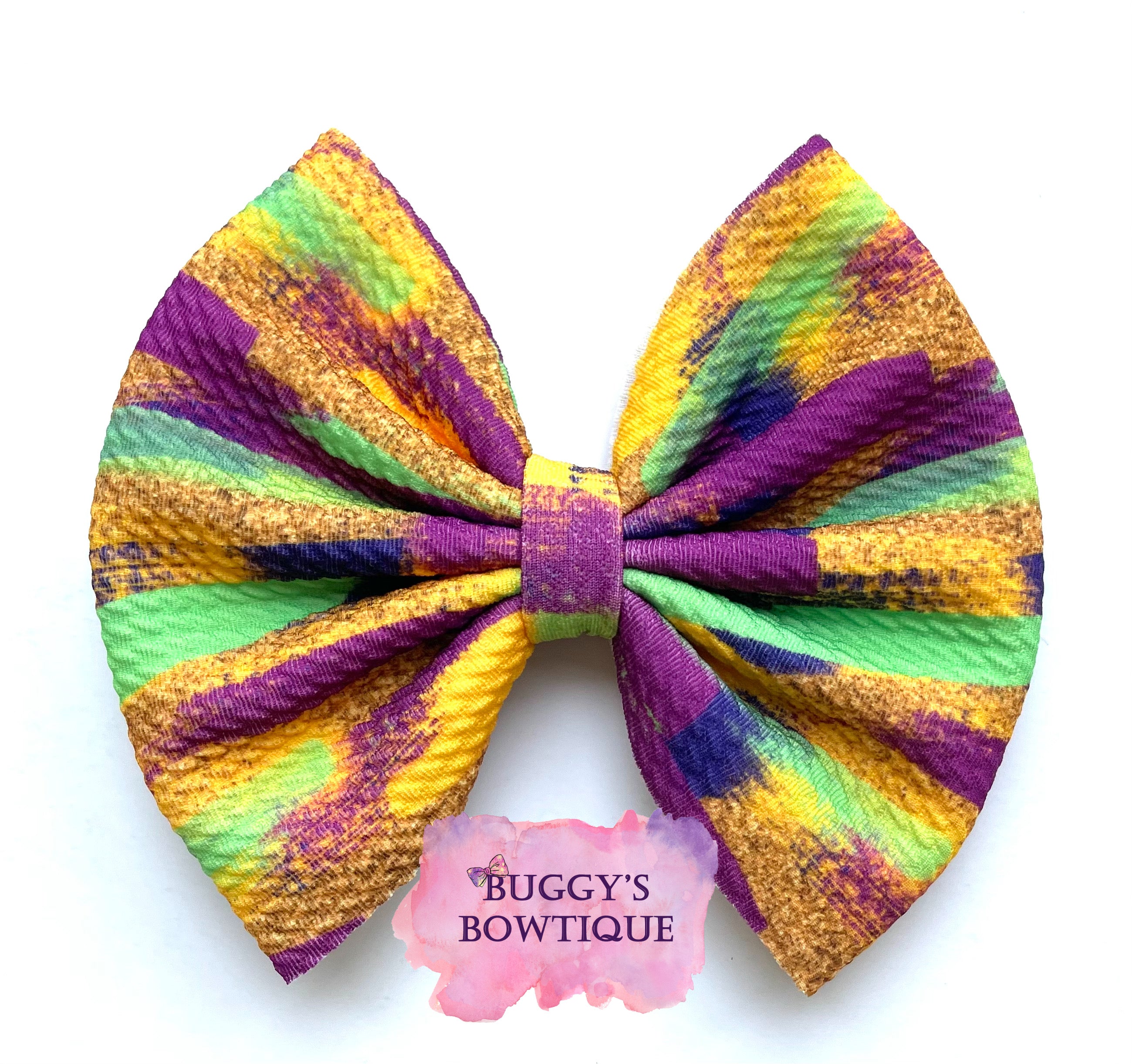 Mardi Gras Brushstrokes bow/bow tie/headband/piggies/scrunchie