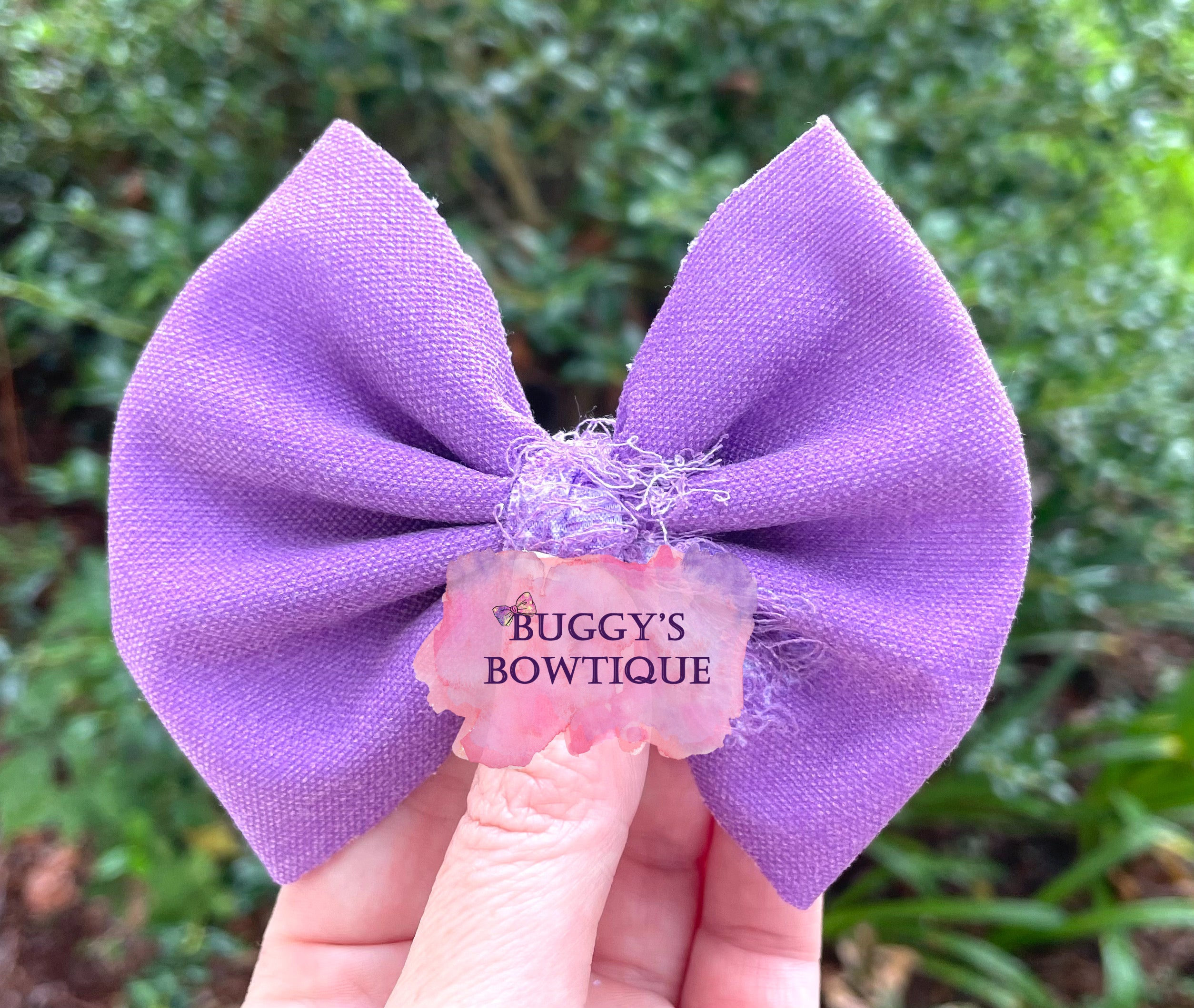 Purple Distressed bow/bow tie/headband/piggies/scrunchie/earrings