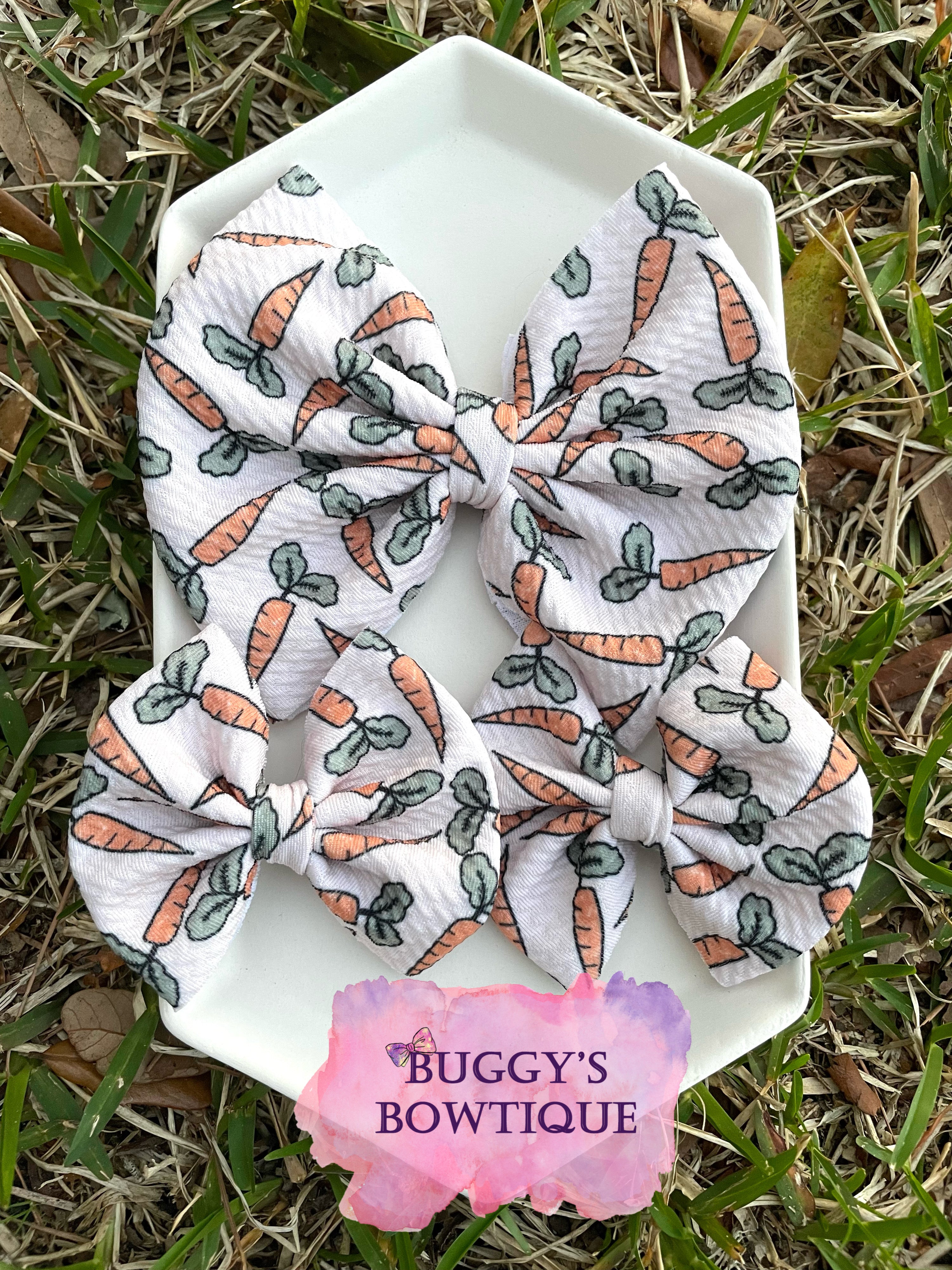 Simple Carrots bow/bow tie/headband/piggies/scrunchie