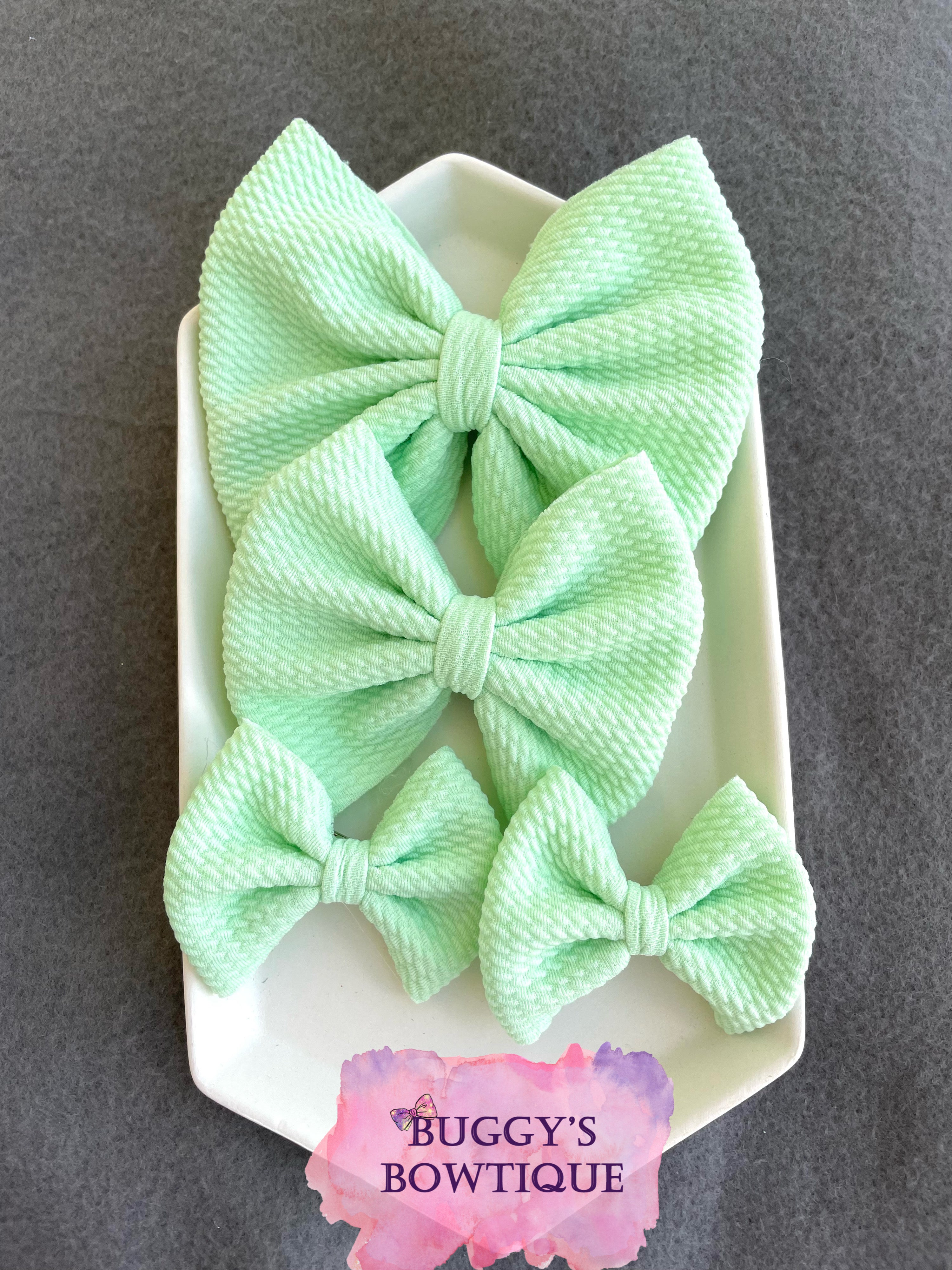 Mint bow/piggies/bow tie