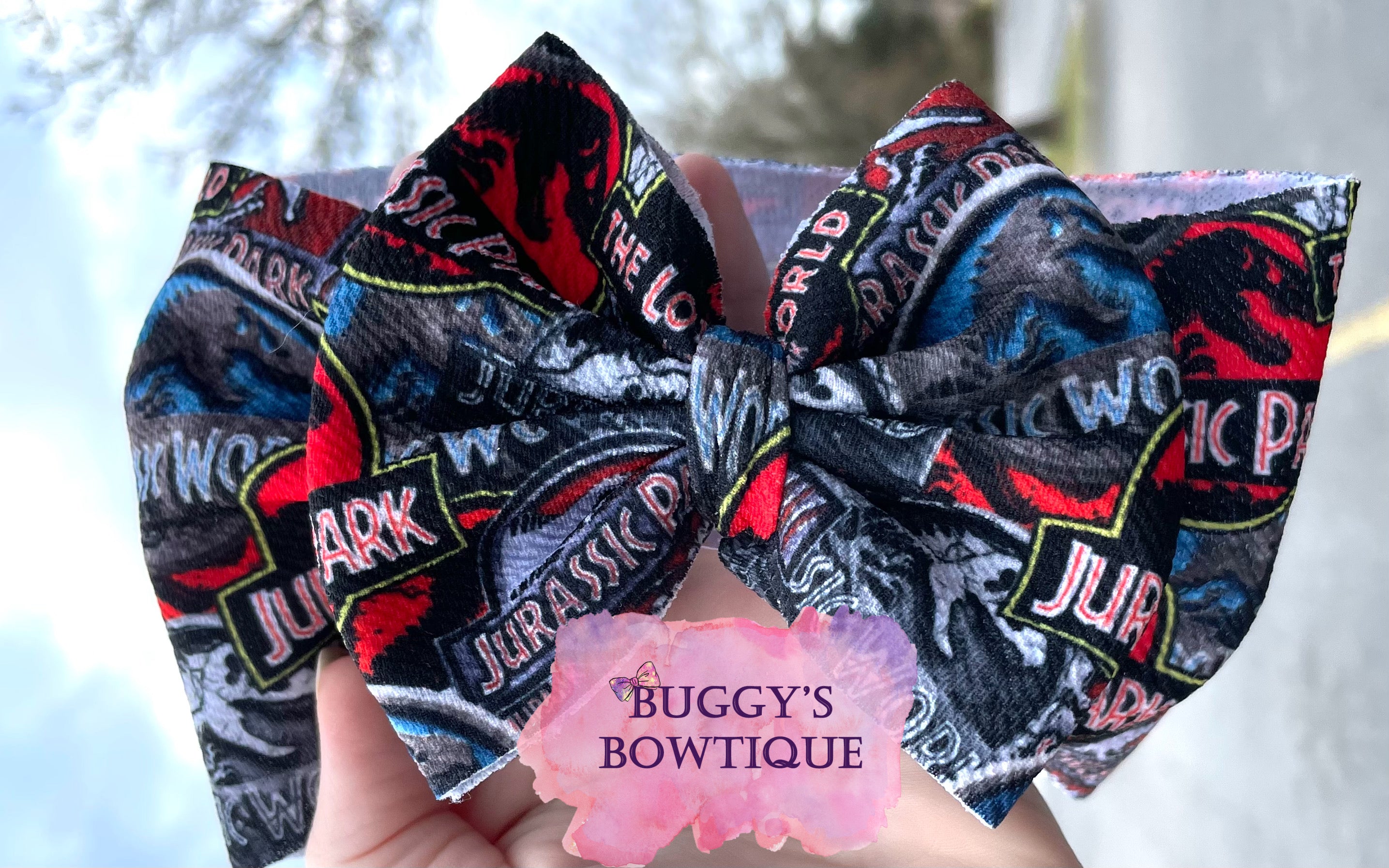 Dinosaur Park bow/bow tie/headband/piggies/scrunchie