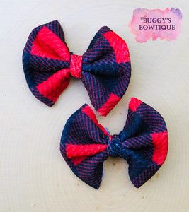 Buffalo plaid bow/bow tie/headband/piggies/Scrunchie