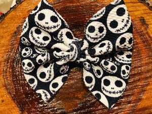 Skeleton Face bow/headband/piggies/Scrunchie