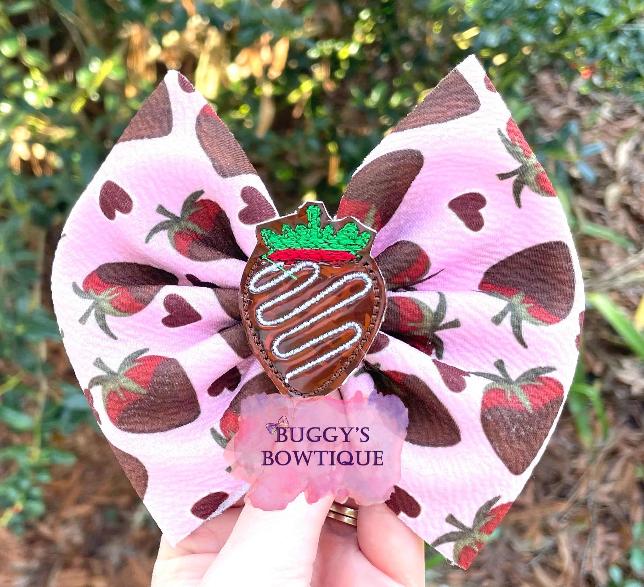 Chocolate Strawberries bow/bow tie/headband/piggies/Scrunchie