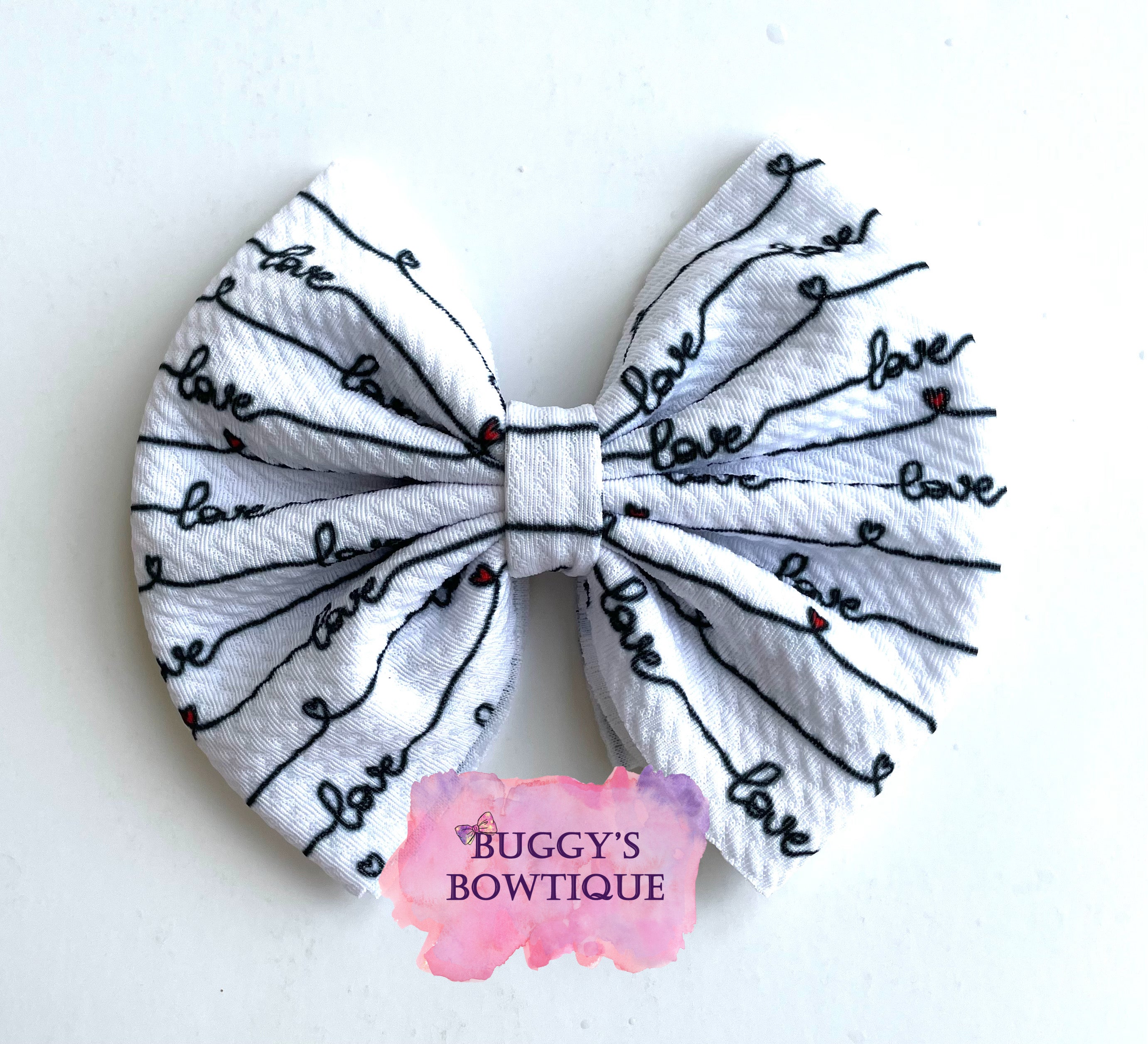 Love bow/bow tie/headband/piggies/scrunchie