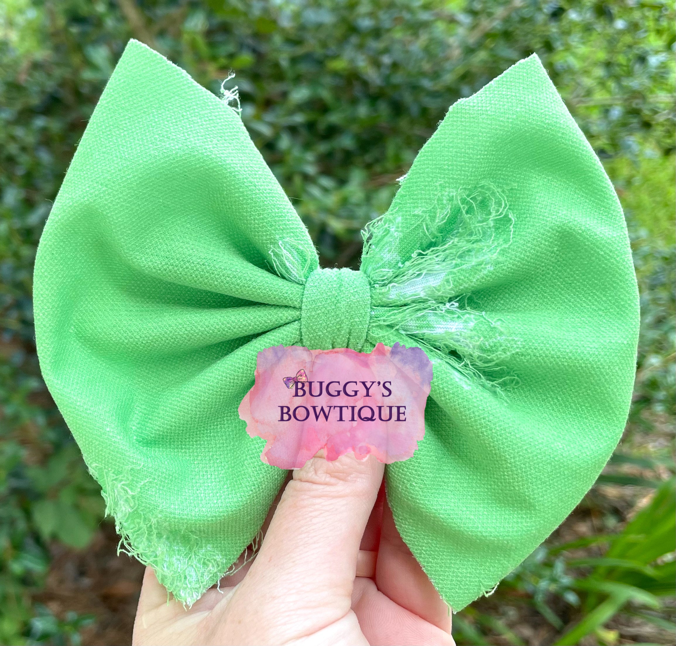 Green Distressed bow/bow tie/headband/piggies/scrunchie/earrings