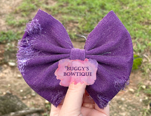 Dark Purple Distressed bow/bow tie/headband/piggies/scrunchie/earrings