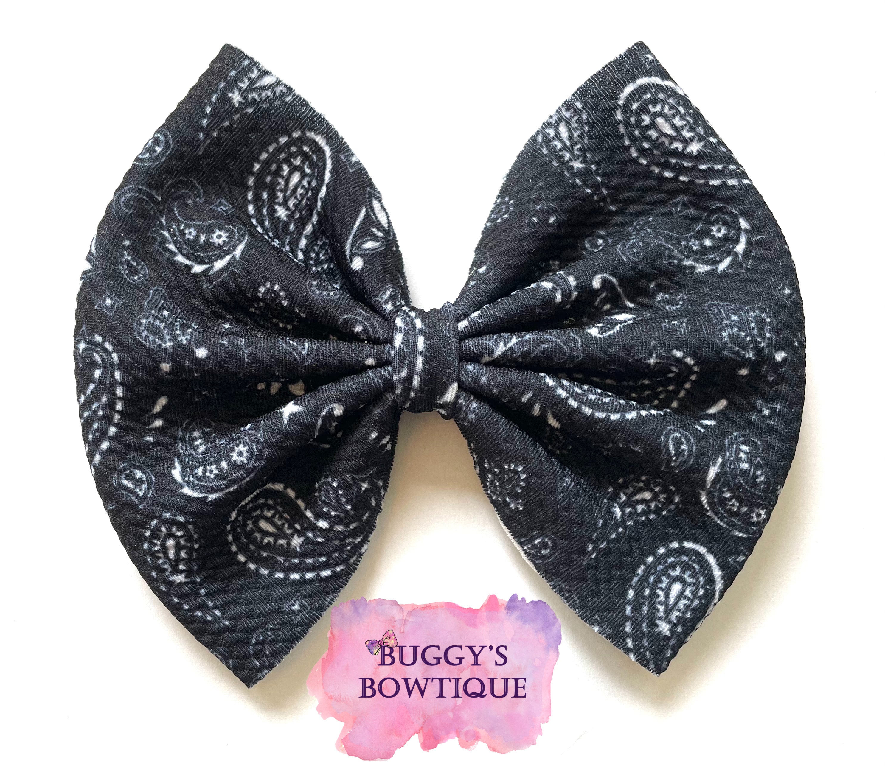 Black Bandana bow/bow tie/headband/piggies/scrunchie