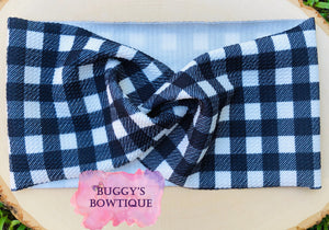 Buffalo plaid bow/bow tie/headband/piggies/Scrunchie