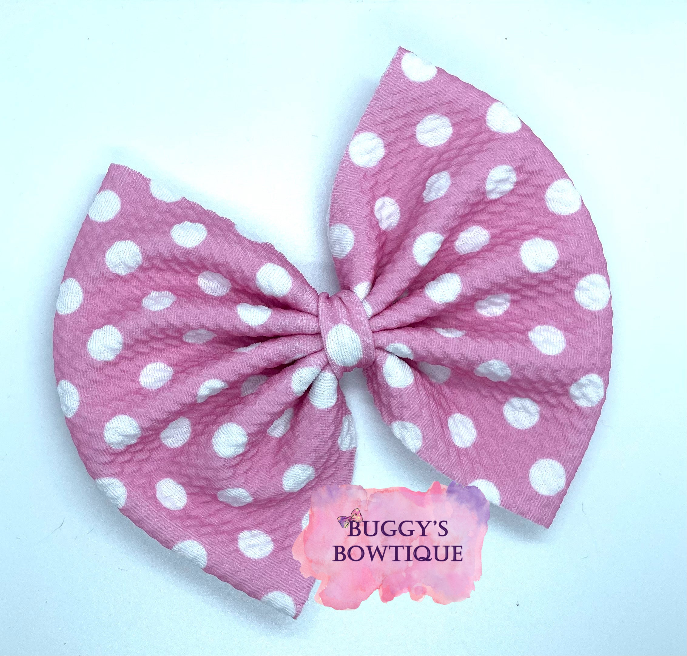 Pink Polka Dot bow/bow tie/headband/piggies/scrunchie