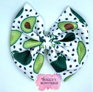 Avocado bow/bow tie/headband/piggies/scrunchie