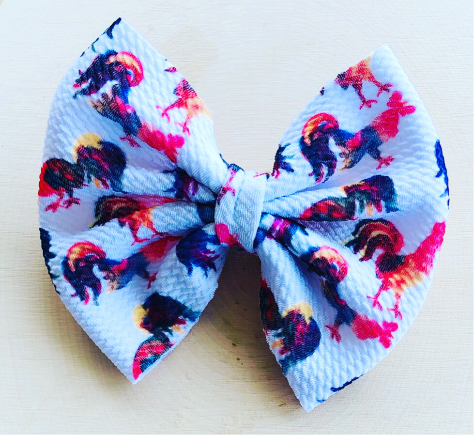 Chicken bow/bow tie/headband/piggies/Scrunchie/earrings