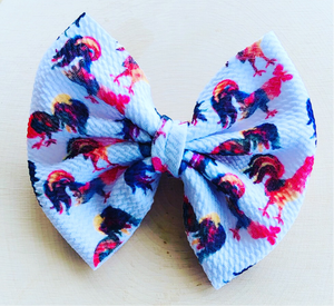 Chicken bow/bow tie/headband/piggies/Scrunchie/earrings