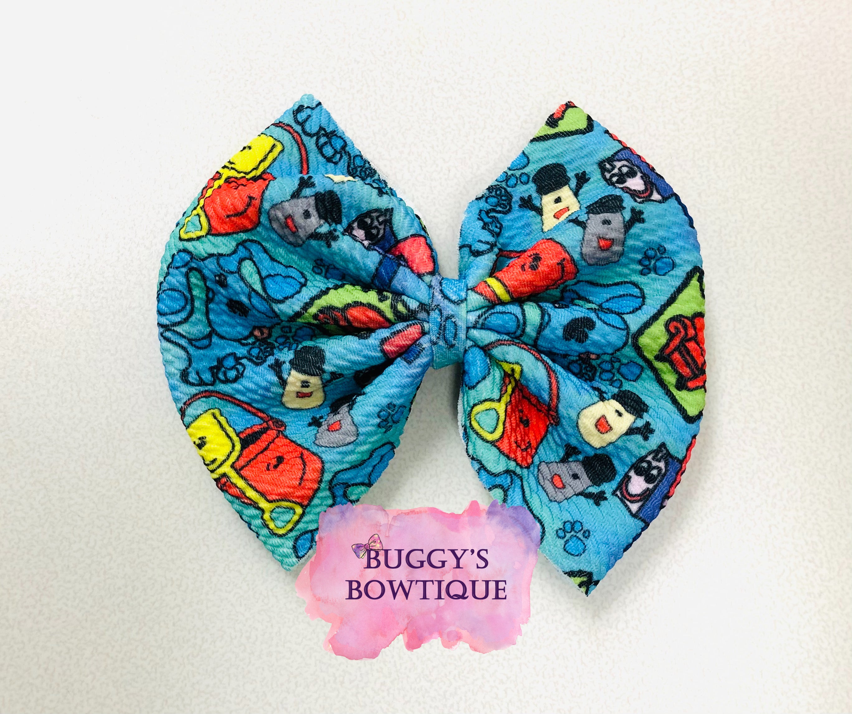 Blue Dog bow/bow tie/headband/piggies/Scrunchie